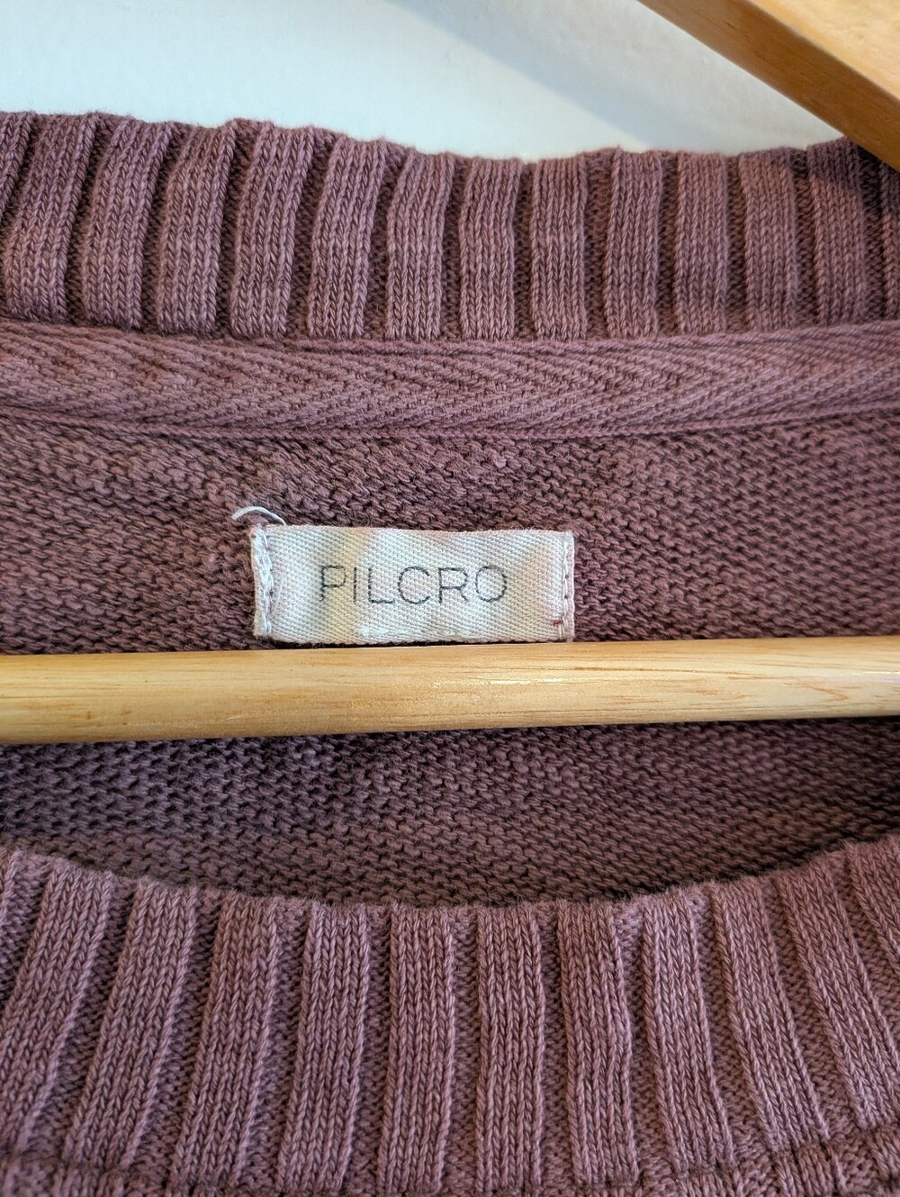 Anthropologie Pilcro Oversized Sweatshirt Red Burgundy Bohemian Distressed Sz S - Picture 9 of 16
